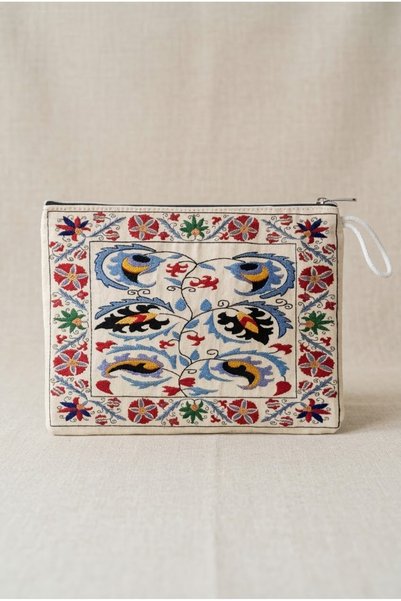 Generic Brand Ottoman-Motif Zipper Clutch Bag