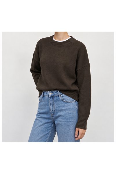 Budan Export Γυναικείο πλεκτό ζιβάγκο oversized πουλόβερ με μισό γιακά