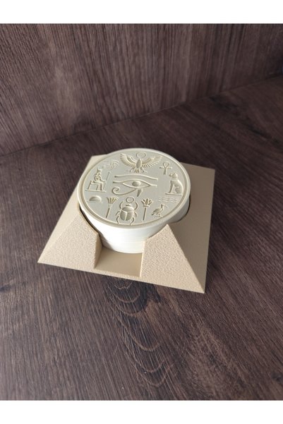 bambam 3d Ancient Egypt-Themed 3D-Printed Coaster Set with Pyramid Stand - Decorative Coasters and Coffee Serving Accessories