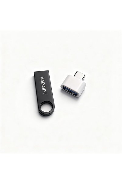 AMXGPT محرك أقراص فلاش USB 3.0 مع محول Type-C، محرك أقراص OTG معدني بالكامل ل...
