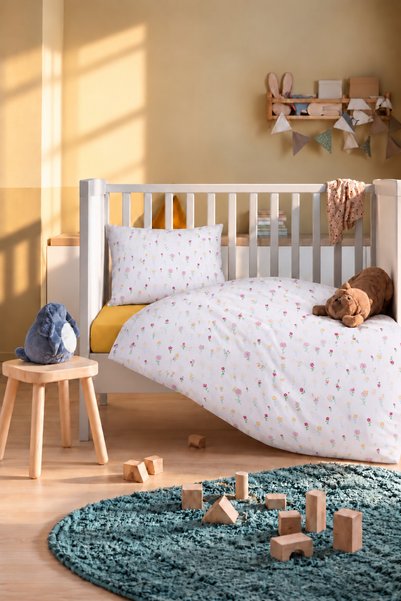 Bebelz 100% Cotton Floral Print Duvet Cover Set, 4-Piece Set (100x150)