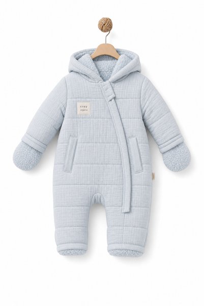 BabyCosy Bebek Astronot Tulum %100 Pamuk Müslin İçi Peluş Kapüşonlu Kozmonot ...