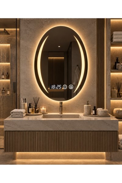 Magic Time Oglinda LED Touch DECORIALE cu Dezaburire , Ceas si Termometru 80x...