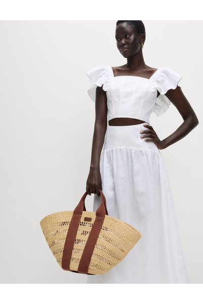 Marks & Spencer Keten Karışımlı Regular Fit Crop Top