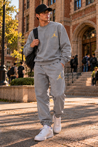 JAWÜ FASHION "Golden Man" Embossed Print with Brushed Inside Sweet-Sweatsuit Premium SET
