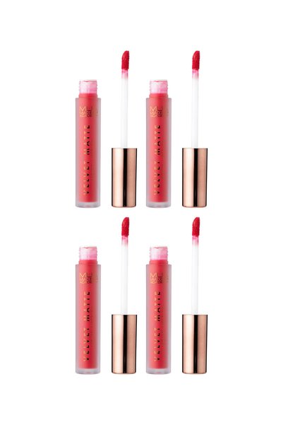 MUA Makeup Academy 4x PACK Velvet Matte Liquid Lipstick – Razzleberry