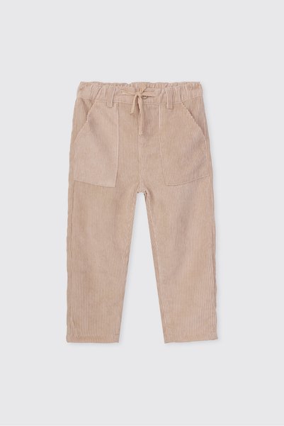 Panço Boys' Button-Front Velvet Stone-Print Pants