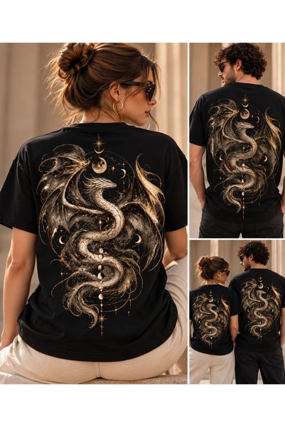 Hand's of ezo EZO PHOENIX DRAGON – Unisex Oversized T-Shirt with Dragon Print