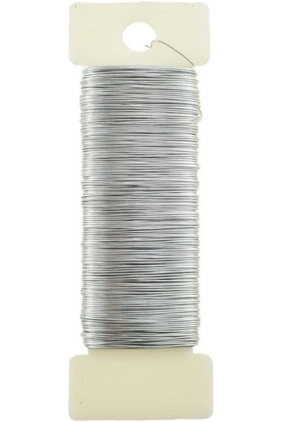 KASTWAVE 1 Roll Silver Floral Wire, 26 Gauge Paddle Wire for Crafts, 50m Flex...