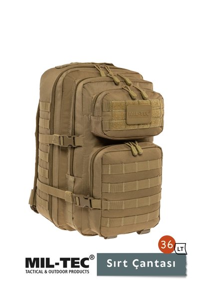 Mil-Tec Assault Large Tactical Backpack, Large Size, Coyote - 36 Liters