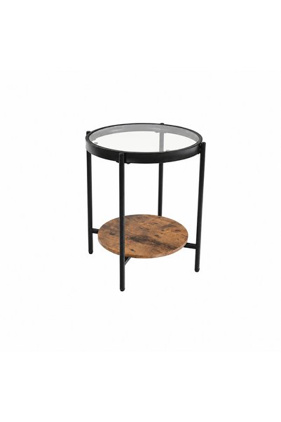 Generic Single Service Wood Round Glass 4545 C159S Brown a