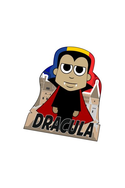 gift shop Magnet suvenir personalizat cu mesaj, dracula, model 15, din lemn