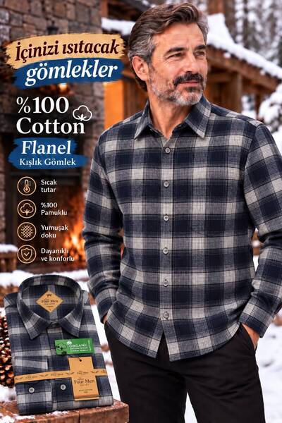 Aycan Fourmen 100% COTTON, RELAXED-FIT FLANNEL SHIRT