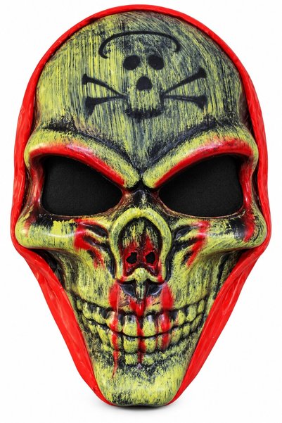 TOYFEST Kafatası Maskesi ve Siyah Kapüşonlu Pelerin 2'li Halloween Korku Kostüm Seti 120 cm