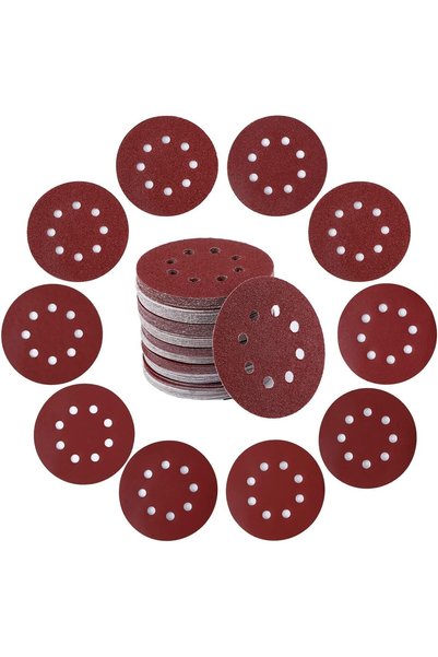 JOYZZZ Sanding Discs, 100 PCS 5 Inch 8 Holes Hook and Loop Sandpaper, Abrasiv...