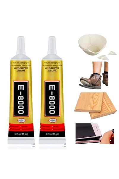 KASTWAVE 2PCS E8000 Super Glue 15ML, Multi-Purpose Waterproof Adhesive for Ph...