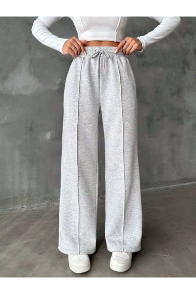MERDO SPORT 2 Pairs of Black and Gray Wide-Leg Women's Baggy Sweatpants