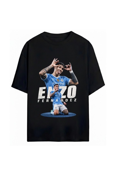 PANDORICA Tricou unisex oversize cu imprimeu creat de Enzo Fernandez, 100% bu...