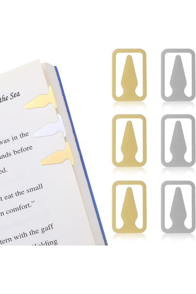 TERRIFI 100Pcs Book Line Markers, Gold and Silver Mixed Metal Bookmarks, Stai...
