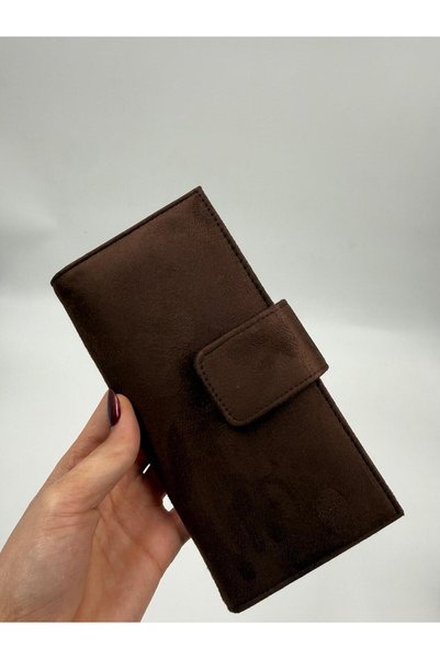 lalettobags محفظة كبيرة الحجم من جلد الشمواه مع حجرة للهاتف.