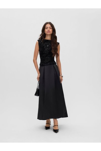 Vero Moda Sukňa VMBETINA Dlhá sukňa s vysokým pásom