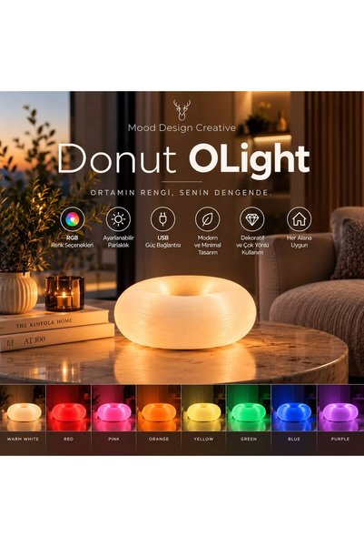 MoodDesign DONUT OLIGHT Modern Decorative Glow - RGB DONUT Design Soft Ambien...