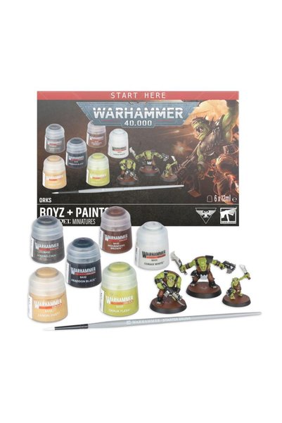 Games Workshop Set 3 miniaturi nepictate, Orks Boyz, games workshop, 6 vopsel...