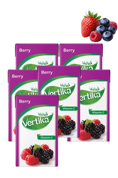 vertika 6 قطع من فيتامين سي بنكهة التوت، 6 أكياس
