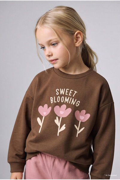 DeFacto Bedrucktes Sweatshirt mit Rundhalsausschnitt aus weichem, flauschigem...