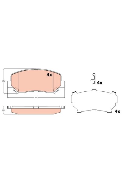 TRW Set plăcuțe de frână, frână pe disc GDB2246