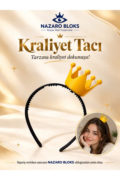 NAZARO BLOKS Kraliyet Tacı Mini Kral Taç Doğum Günü Kostüm ve Saç Aksesuarı