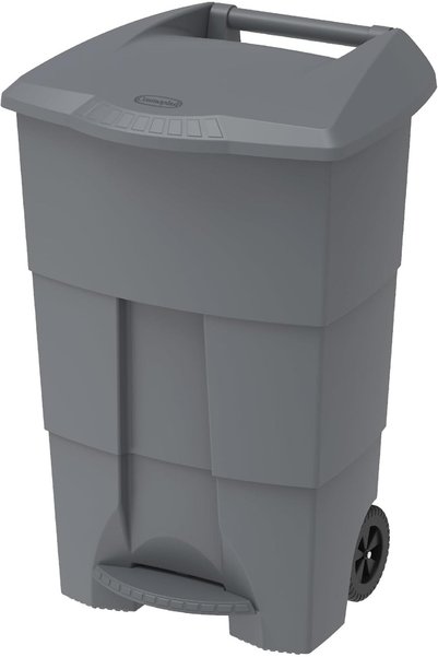 Cosmoplast Plastic Step-On Pedal Trash Waste Bin 125 Liters With Wheels