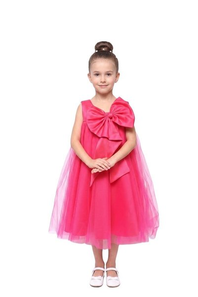 Bidani One-Shoulder Hot Pink Tulle Party Dress