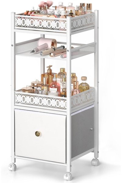 GENERAL Makeup Organizer, Floor Skincare Organizer Storage with Drawers, Vani...