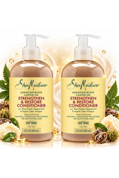 Shea Moisture بلسم زيت الخروع الأسود الجامايكي لتقوية الشعر وترميمه - 384 مل ...