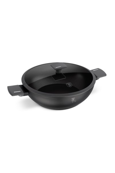 Berlinger Haus Wok cu capac - Colecția Anthracite, 30 cm, aluminiu forjat, an...