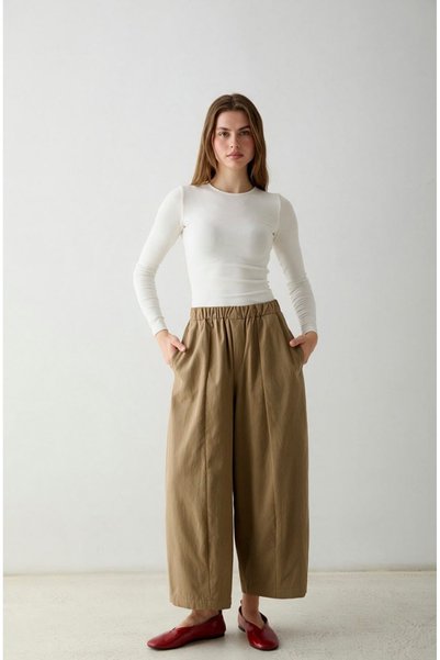 Generic Brand ZRA Elastic-Waist Balloon Barrel Pants
