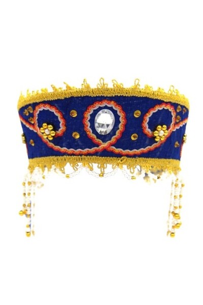 ddaniela Women's Traditional Headdress Kokoshnik - Blue with Red braid