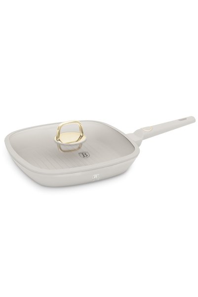 Berlinger Haus Tigaie grill cu capac - Sahara Collection, 28 cm, 2.1 L, crem