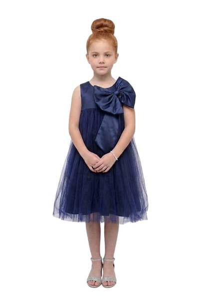 Bidani One-Shoulder Navy Blue Tulle Party Dress