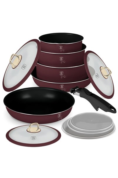 Berlinger Haus Set vase 13 piese - Leonardo Collection, aluminiu, burgundy