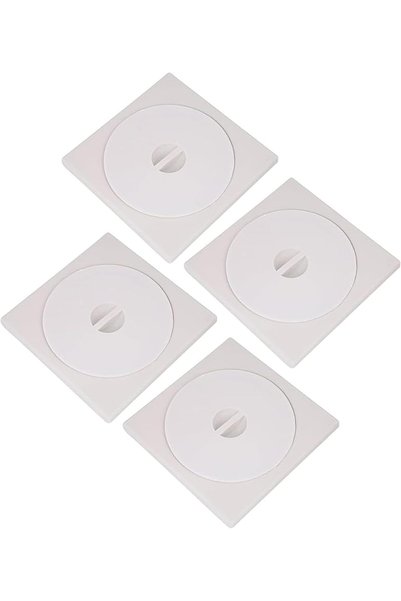 Bmb Floor Drain - 4 Piece 15x15cm White - Square Drain Cover with Lid and Str...