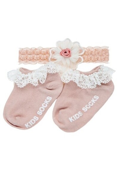 ddaniela Anna Headband and Socks Set for Babies - Pink