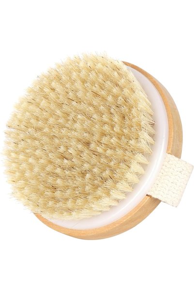 ASKIND Round Wooden Brush for Dry and Wet Brushing, Exfoliating Massaging Dry...