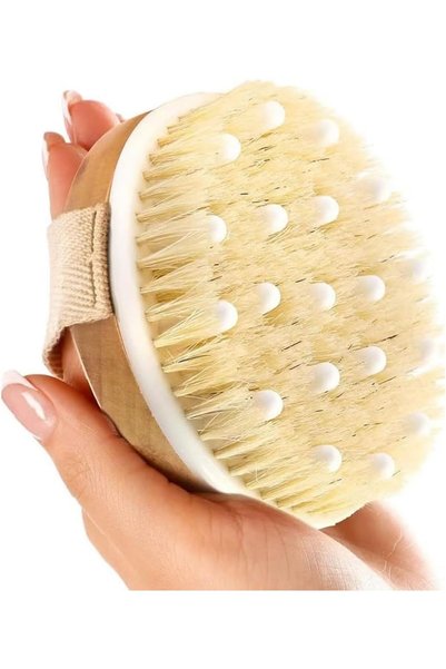 ALMEKAQUZ Bamboo Body Brush, Handheld Bath Brush, Promote Blood Circulation, ...