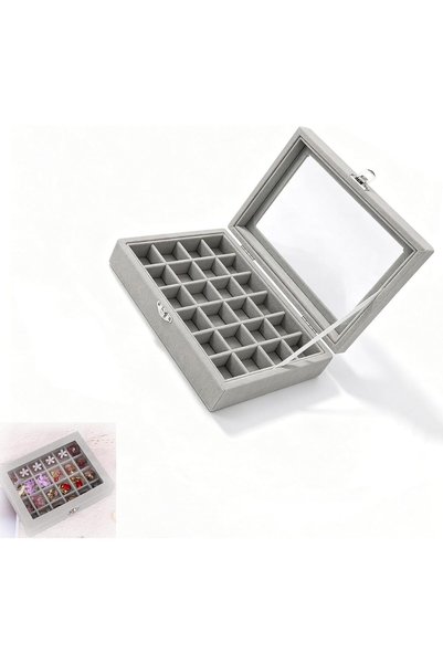 Duomama Velvet Jewelry Box Organizer with Lid - Ring, Earring, Necklace Displ...