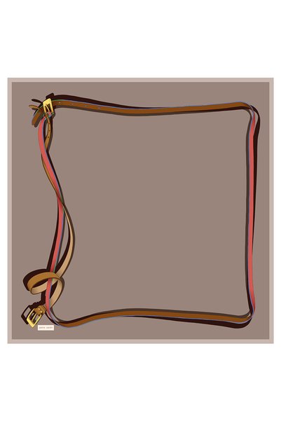 Pierre Cardin Brown 90X90 Silk Twill Scarf