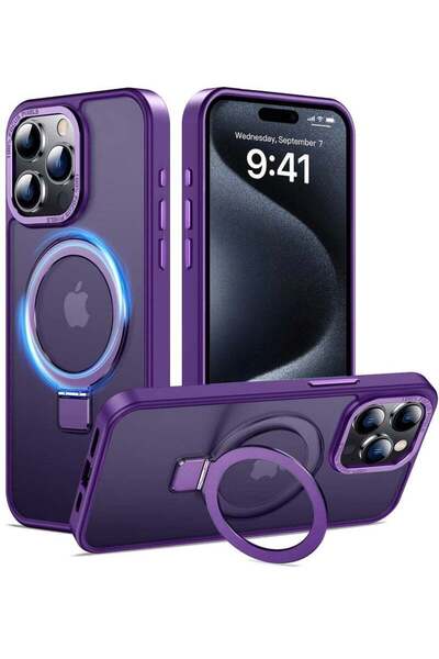 ELIGO iPhone 15 Pro MagSafe Case with Magnetic Invisible Stand,【Full Shockpro...
