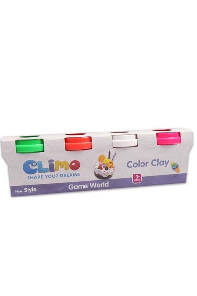 CLIMO - طين ملون 4 قطع |   عجينة لعب ناعمة وغير سامة للأطفال