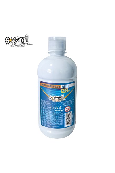 S COOL White Tempera Paint, 500 ml - S-COOL